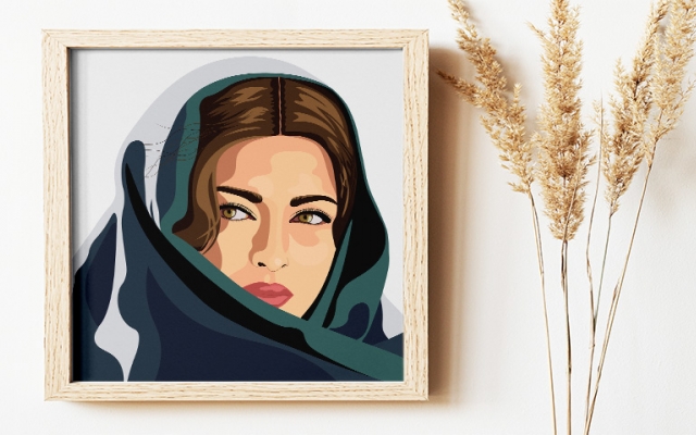 نقاشی دیجیتال پرتره رئال بصورت وکتورآرت از روی عکس شما انجام بدم