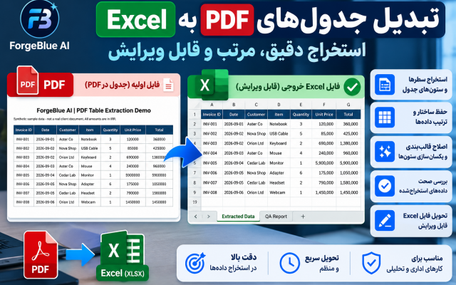 جدولهای فایل PDF شما را به Excel قابلویرایش تبدیل کنم